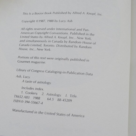 A Taste of Astrology A Cookbook by Lucy Ash - Picture 3 of 3